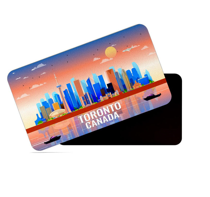 dhcrafts Fridge Magnet Rectangle Acrylic Glass (8.6 x 5.4 cm) Multicolor Canada Toronto Design Pack of 1